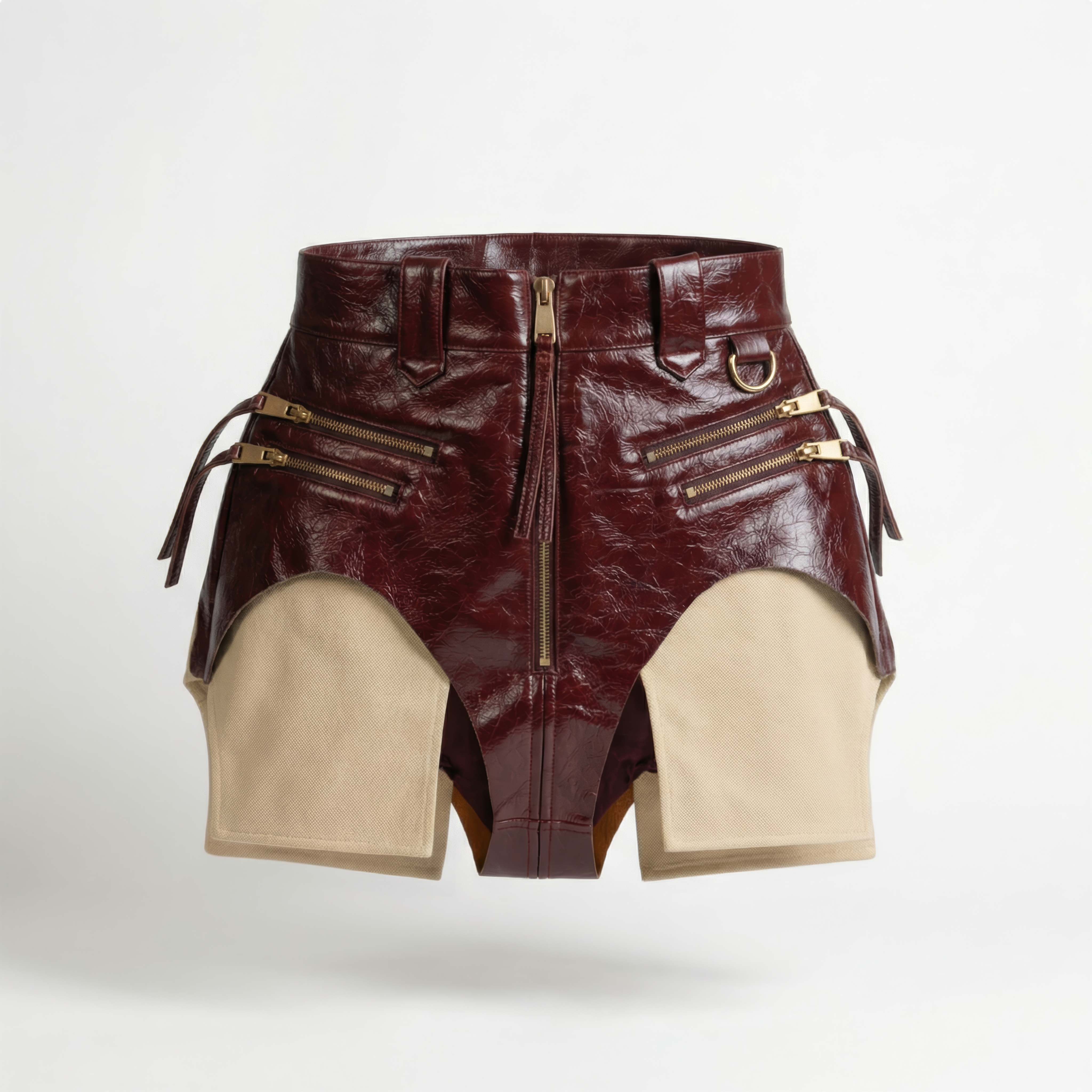 Short en cuir vintage