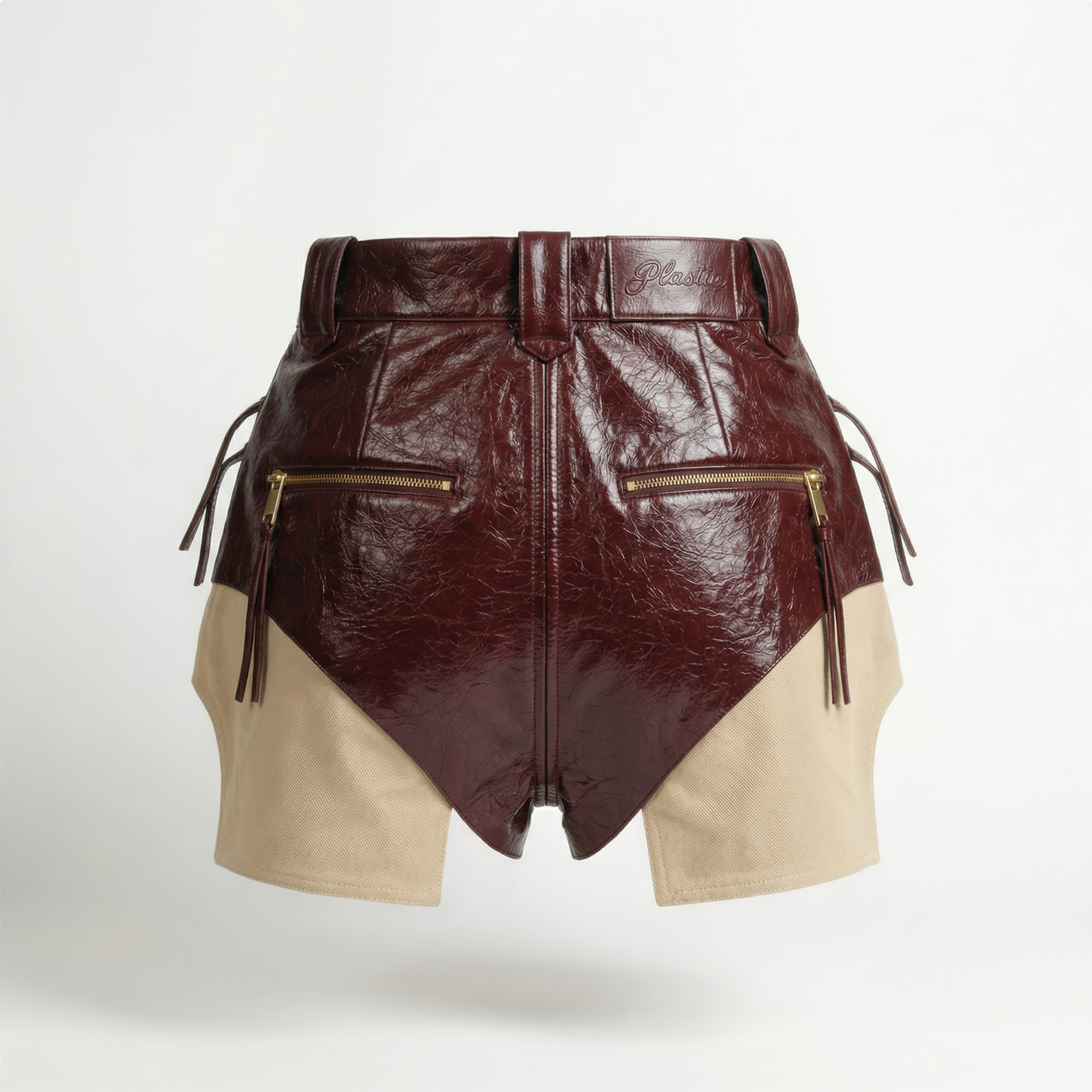 Pantalones cortos vintage de cuero