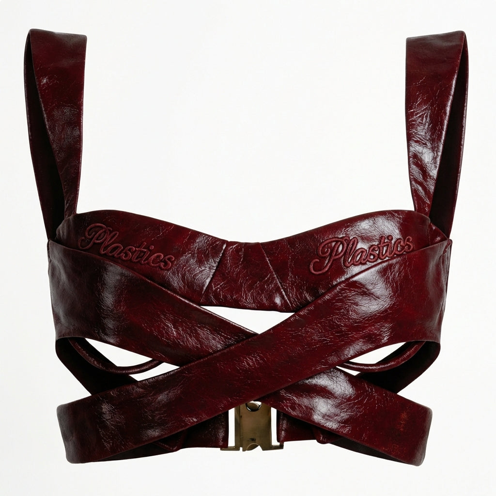 Brassière vintage en cuir