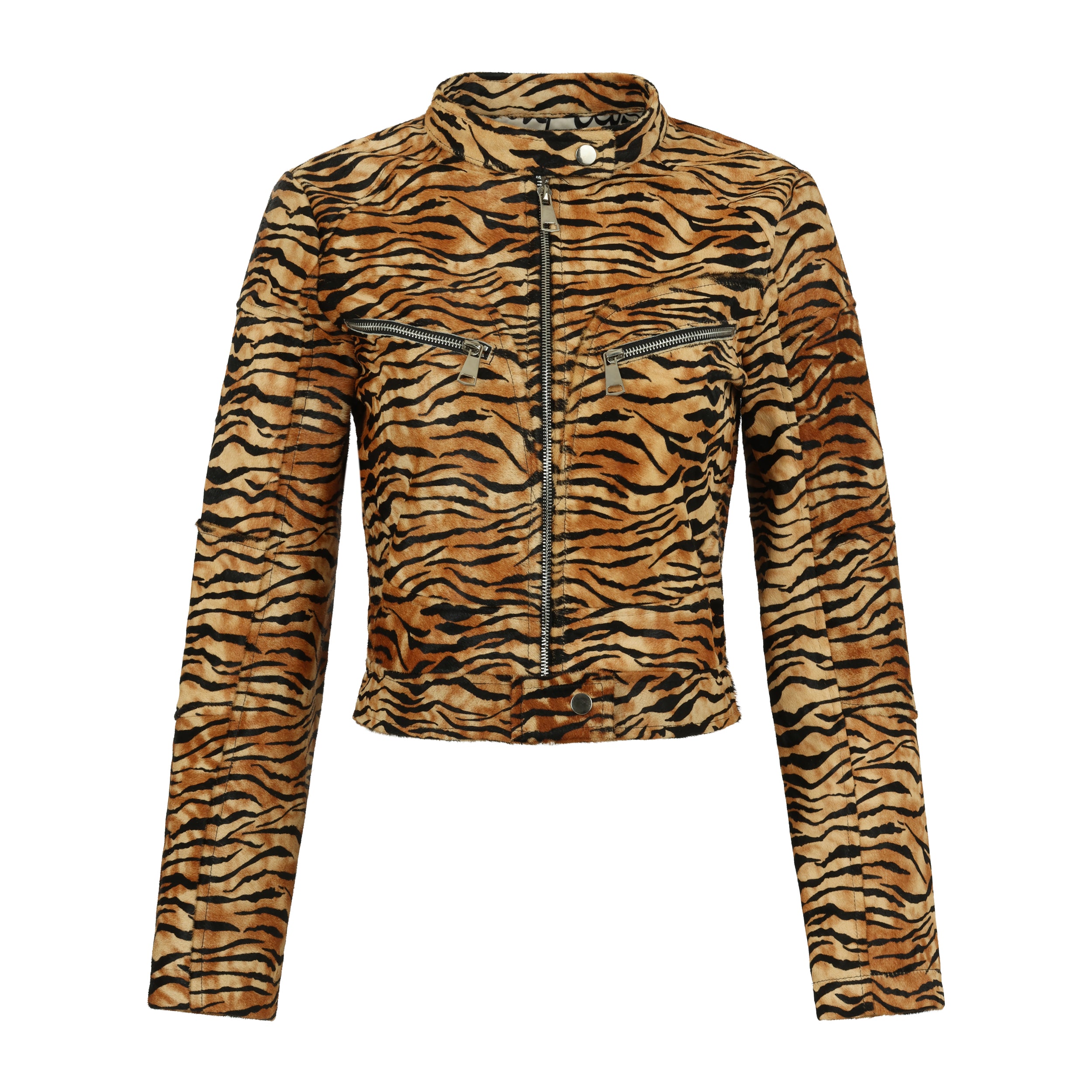 Cowhide Tiger Biker Jacket
