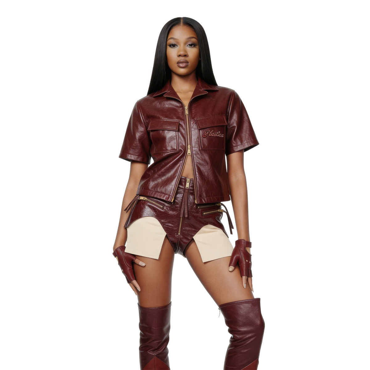 Soft Armor Cropped Leather Shirt